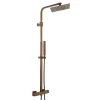 HIX 2 Outlet Exposed Thermostatic Bar Shower Valve with Slide Rail & Handset - Brushed Bronze