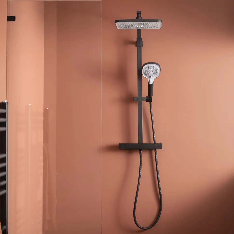 HIX 2 Outlet Exposed Thermostatic Bar Shower Valve with Slide Rail & Multi-functional Handset