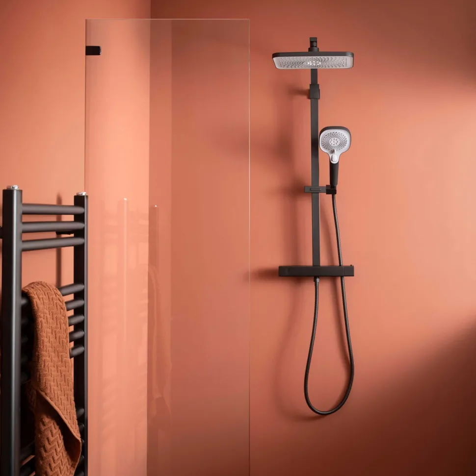 HIX 2 Outlet Exposed Thermostatic Bar Shower Valve with Slide Rail & Multi-functional Handset