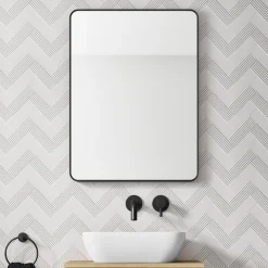 HIX Rectangular Framed Bathroom Mirror - 600 x 800mm