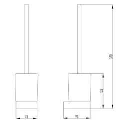 HIX Wall Mounted Toilet Brush Holder