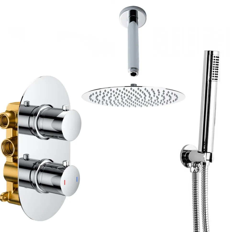 Holly Concealed Shower Valve, Fixed Shower Head & Handset