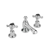 Hudson Reed Black Topaz Crosshead 3 Tap Hole Basin Mixer With Dome Collars - Chrome/Black