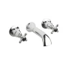 Hudson Reed Black Topaz Crosshead Bath Spout With Dome Collars - Chrome/Black