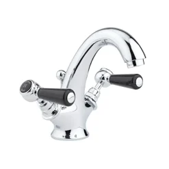 Hudson Reed Black Topaz Lever Mono Basin Mixer with Pop-Up Waste