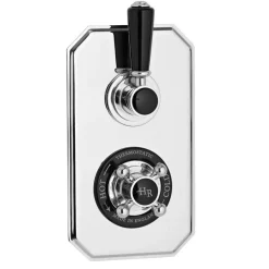 Hudson Reed Black Topaz Twin Concealed Thermostatic Shower Valve - Chrome/Black