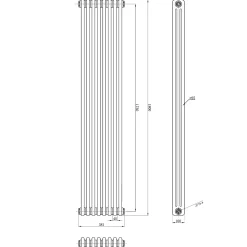 Hudson Reed Colosseum White Triple Column Traditional Radiator