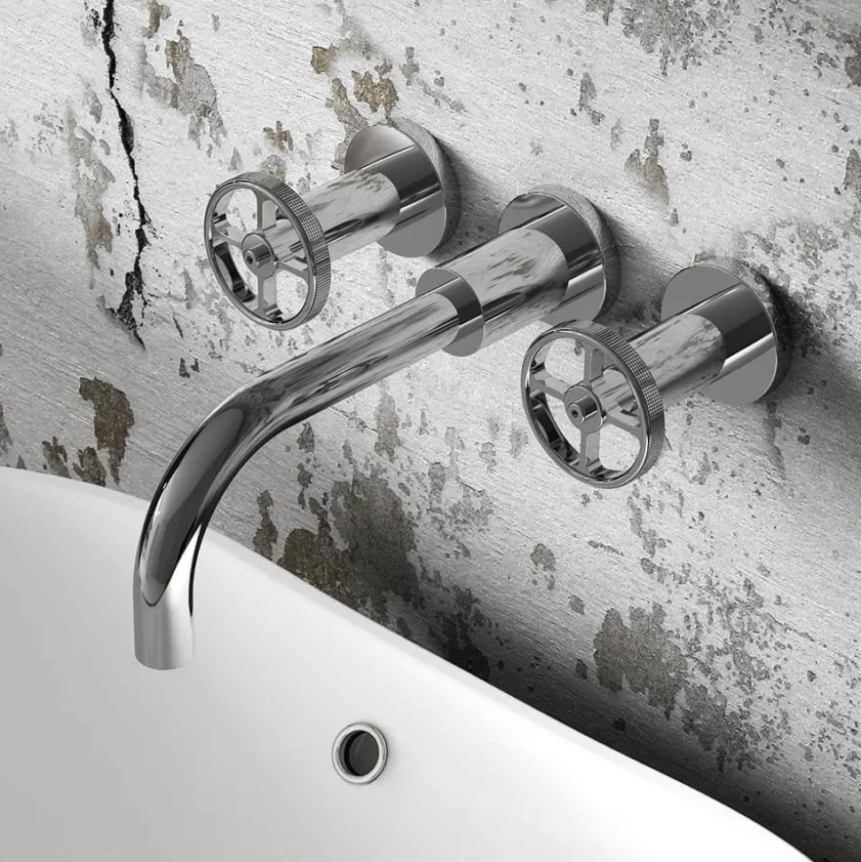 Hudson Reed Revolution Industrial Wall Mounted Basin Mixer Tap