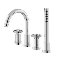 Hudson Reed Revolution Industrial 4 Hole Bath Shower Mixer & Kit