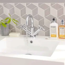 Hudson Reed Tec Crosshead Mono Basin Mixer with Clicker Waste