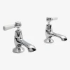 Hudson Reed White Topaz Lever Bath Pillar Taps