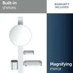 Ideal Standard Alu+ 200mm Magnifying Mirror & Beauty Bar