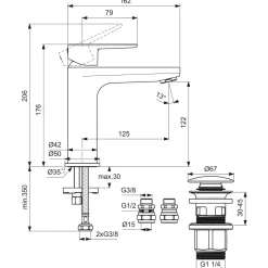 Ideal Standard Cerafine O Basin Mixer Tap with Waste