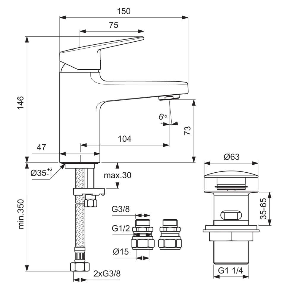 Ideal Standard Ceraplan Mono Basin Mixer Tap