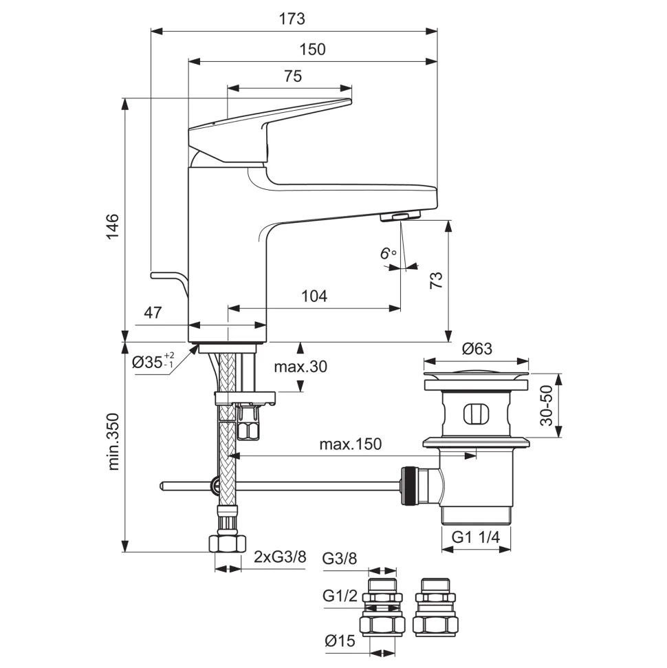 Ideal Standard Ceraplan Mono Basin Mixer Tap