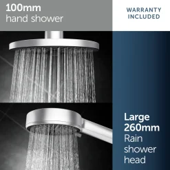 Ideal Standard Ceratherm Alu+ Exposed Thermostatic Shower Kit with Multi-Function Shower Head, Handset & 2 Shelves