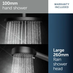 Ideal Standard Ceratherm Alu+ Exposed Thermostatic Shower Kit with Multi-Function Shower Head, Handset & 2 Shelves