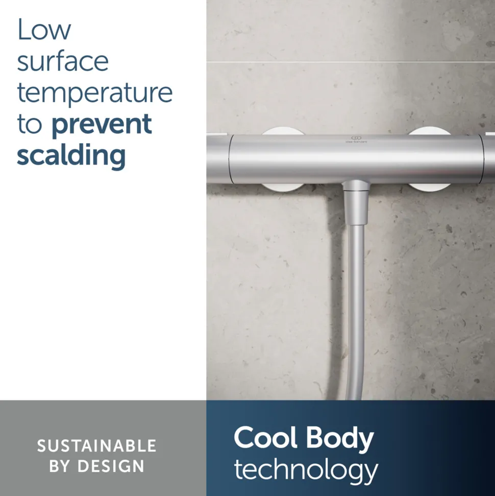 Ideal Standard Ceratherm Alu+ Exposed Thermostatic Bar Shower Valve