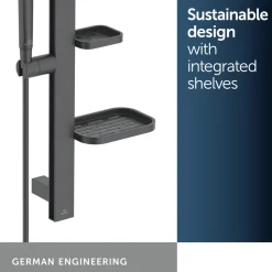 Ideal Standard Idealrain Alu+ Shower Rail Kit with Multi-Function Shower Handset & 2 Shelves