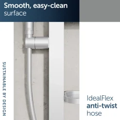 Ideal Standard Idealrain Alu+ Shower Rail Kit with Multi-Function Shower Handset & 2 Shelves