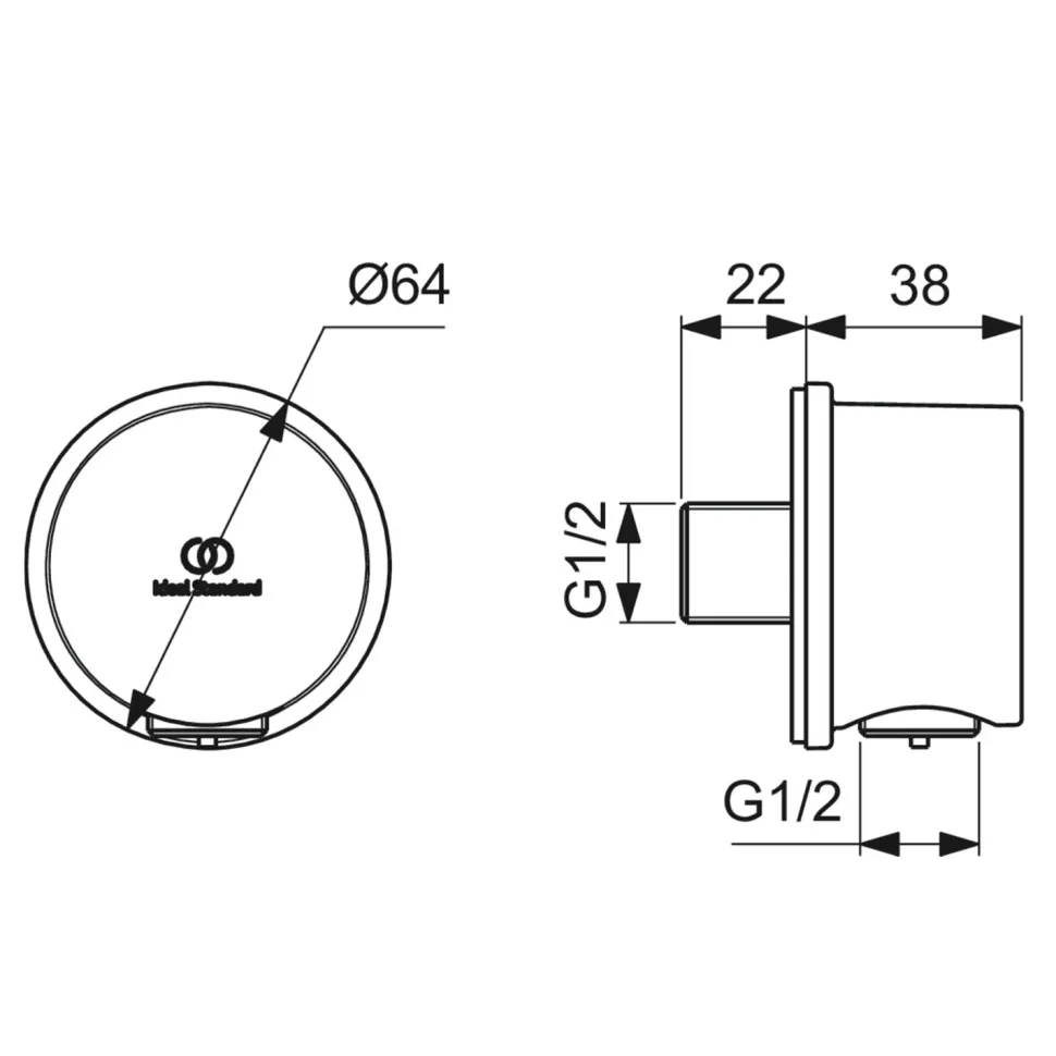 Ideal Standard Idealrain Round Shower Outlet Elbow