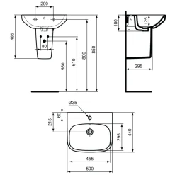 Ideal Standard i.life A Basin & Pedestal