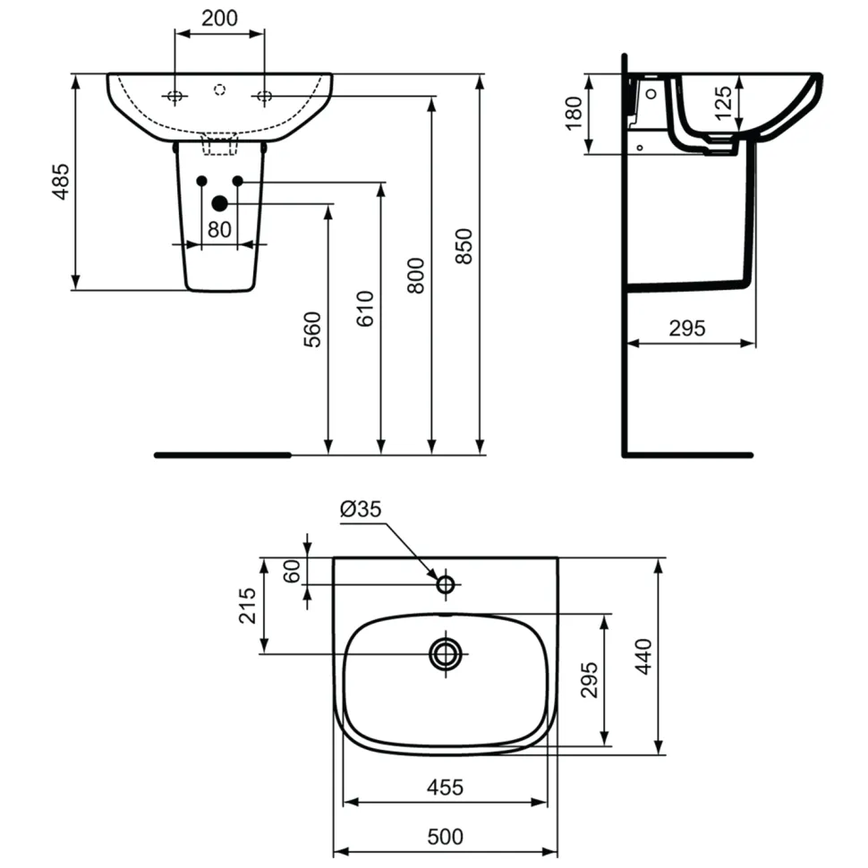 Ideal Standard i.life A Basin & Pedestal