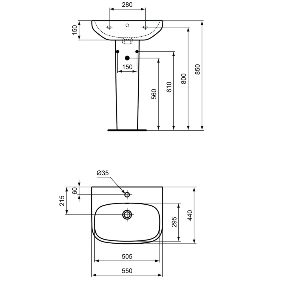 Ideal Standard i.life A Basin & Pedestal
