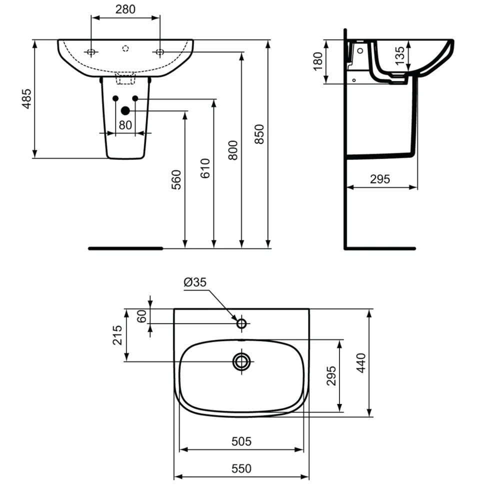 Ideal Standard i.life A Basin & Pedestal