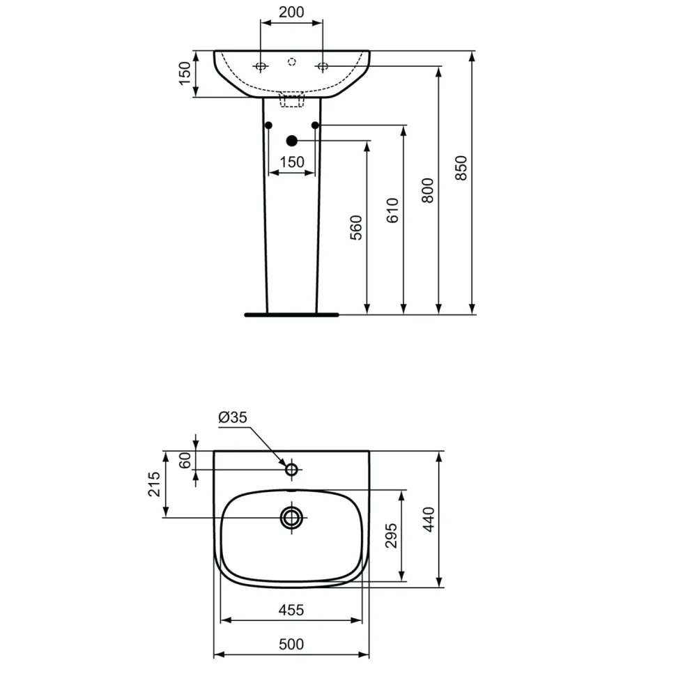 Ideal Standard i.life A Basin & Pedestal