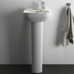 Ideal Standard i.life A 350mm Cloakroom Basin & Pedestal - Left or Right Hand Tap Hole
