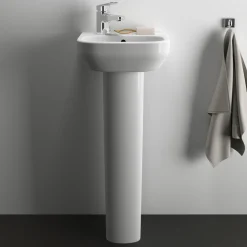 Ideal Standard i.life A 350mm Cloakroom Basin & Pedestal - Left or Right Hand Tap Hole