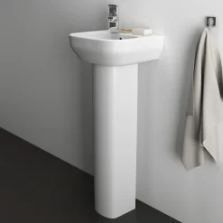 Ideal Standard i.life A 350mm Cloakroom Basin & Pedestal - Left or Right Hand Tap Hole