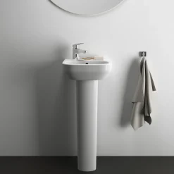Ideal Standard i.life A 350mm Cloakroom Basin & Pedestal - Left or Right Hand Tap Hole