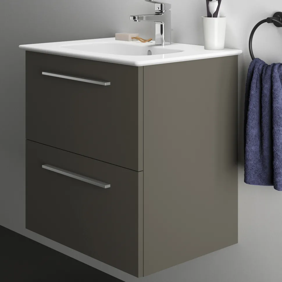Ideal Standard i.life A 640mm Wall Mounted 2 Drawer Vanity Unit & Basin