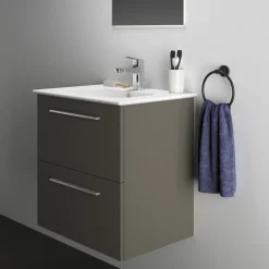 Ideal Standard i.life A 640mm Wall Mounted 2 Drawer Vanity Unit & Basin