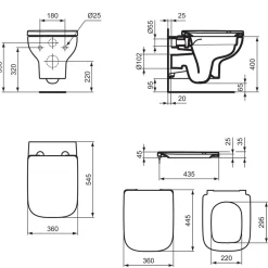 Ideal Standard i.life A Wall Hung Rimless Toilet with Soft Close Seat