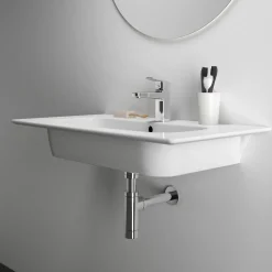 Ideal Standard i.life A Wall Hung Basin & Chrome Bottle Trap