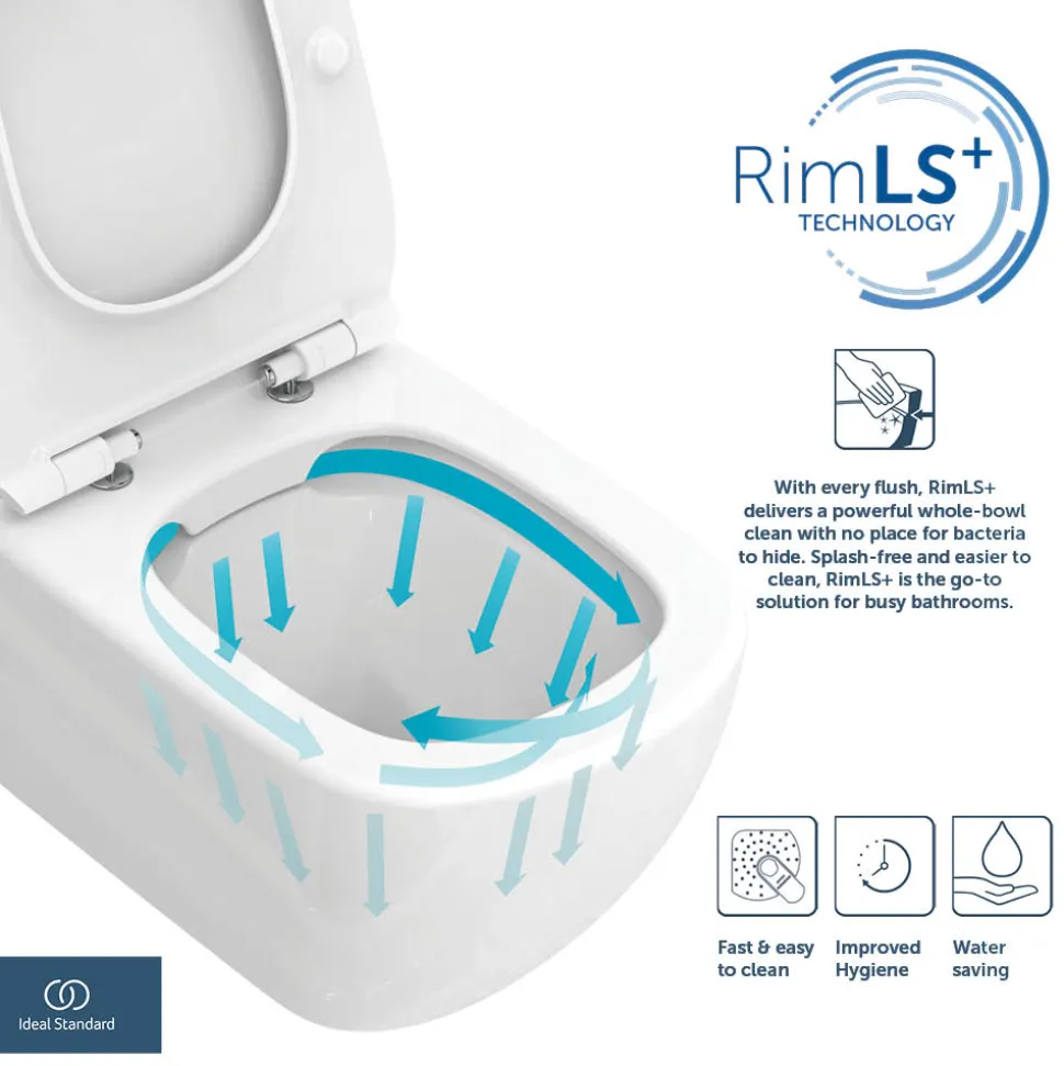 Ideal Standard i.life B Rimless Back to Wall Toilet with Soft Close Seat