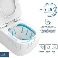Ideal Standard i.life S Compact Corner Close Coupled Rimless Toilet with Soft Close Seat