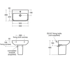 Ideal Standard i.life S Compact Basin & Pedestal