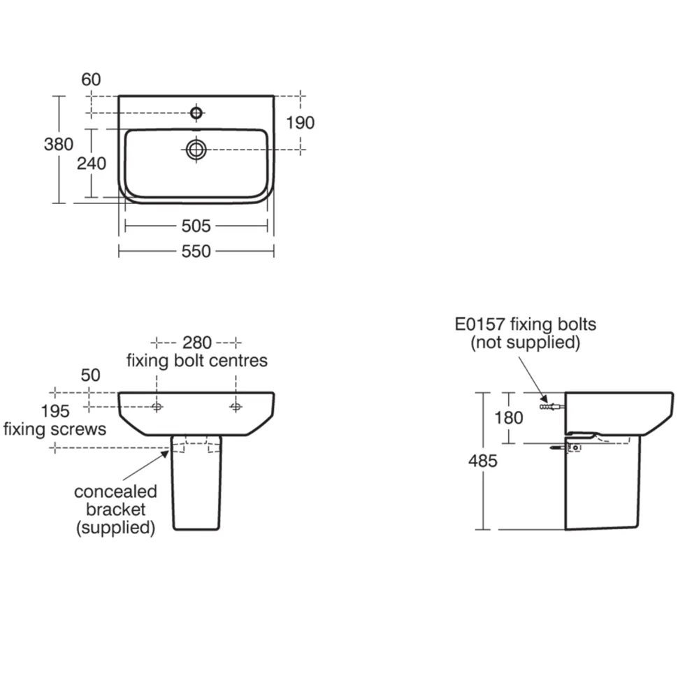 Ideal Standard i.life S Compact Basin & Pedestal