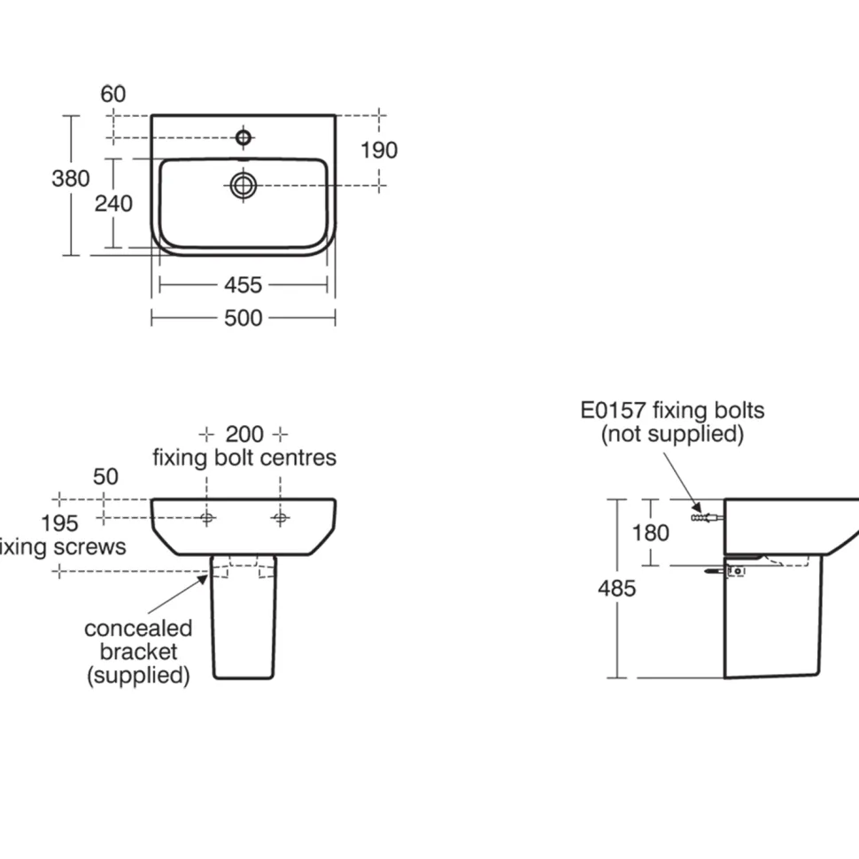 Ideal Standard i.life S Compact Basin & Pedestal