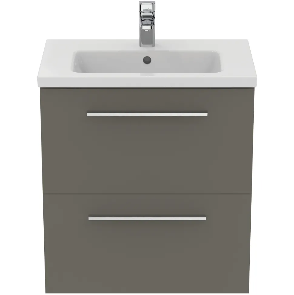 Ideal Standard i.life S 600mm Wall Mounted 2 Drawer Compact Vanity Unit & Basin