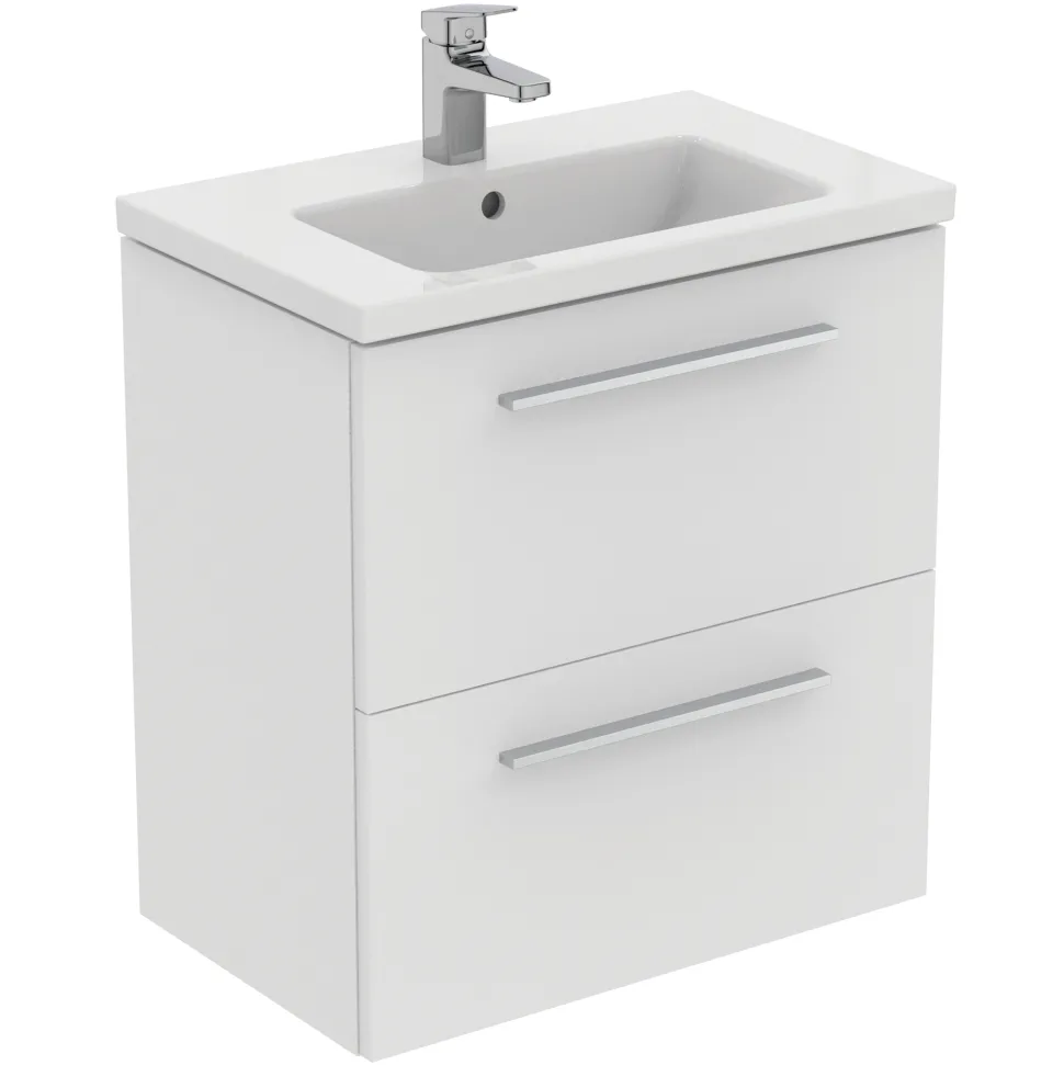 Ideal Standard i.life S 600mm Wall Mounted 2 Drawer Compact Vanity Unit & Basin