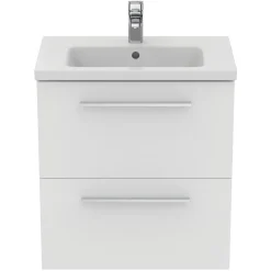 Ideal Standard i.life S 600mm Wall Mounted 2 Drawer Compact Vanity Unit & Basin