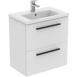 Ideal Standard i.life S 600mm Wall Mounted 2 Drawer Compact Vanity Unit & Basin