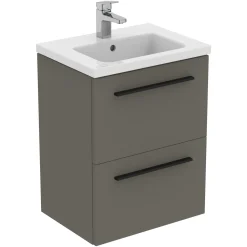 Ideal Standard i.life S 500mm Wall Mounted 2 Drawer Compact Vanity Unit & Basin