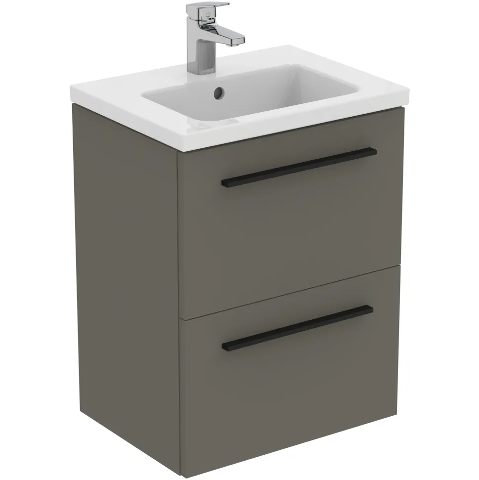 Ideal Standard i.life S 500mm Wall Mounted 2 Drawer Compact Vanity Unit & Basin