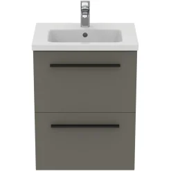 Ideal Standard i.life S 500mm Wall Mounted 2 Drawer Compact Vanity Unit & Basin
